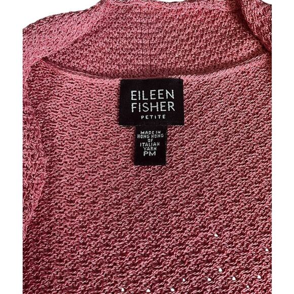 Eileen Fisher 100% Italian Yarn Knit Cardigan & Tank Set Rose Pink Petite Medium - Picture 13 of 14